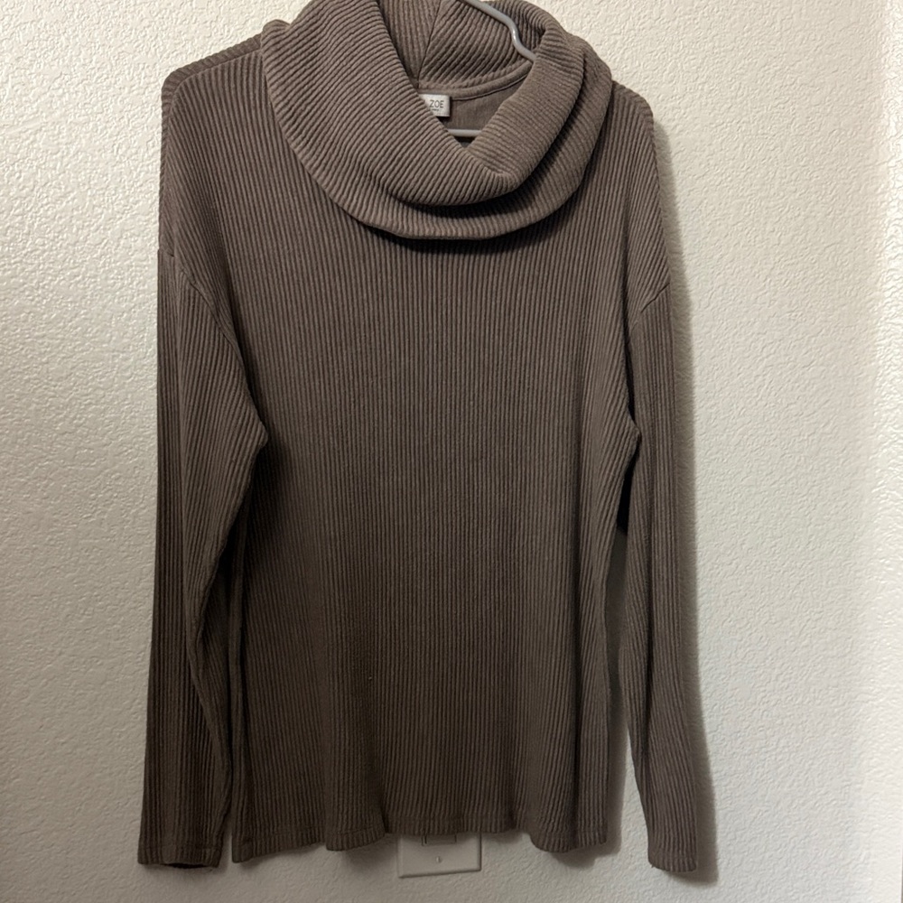 Rachel Zoe Taupe Cowl Neck Sweater